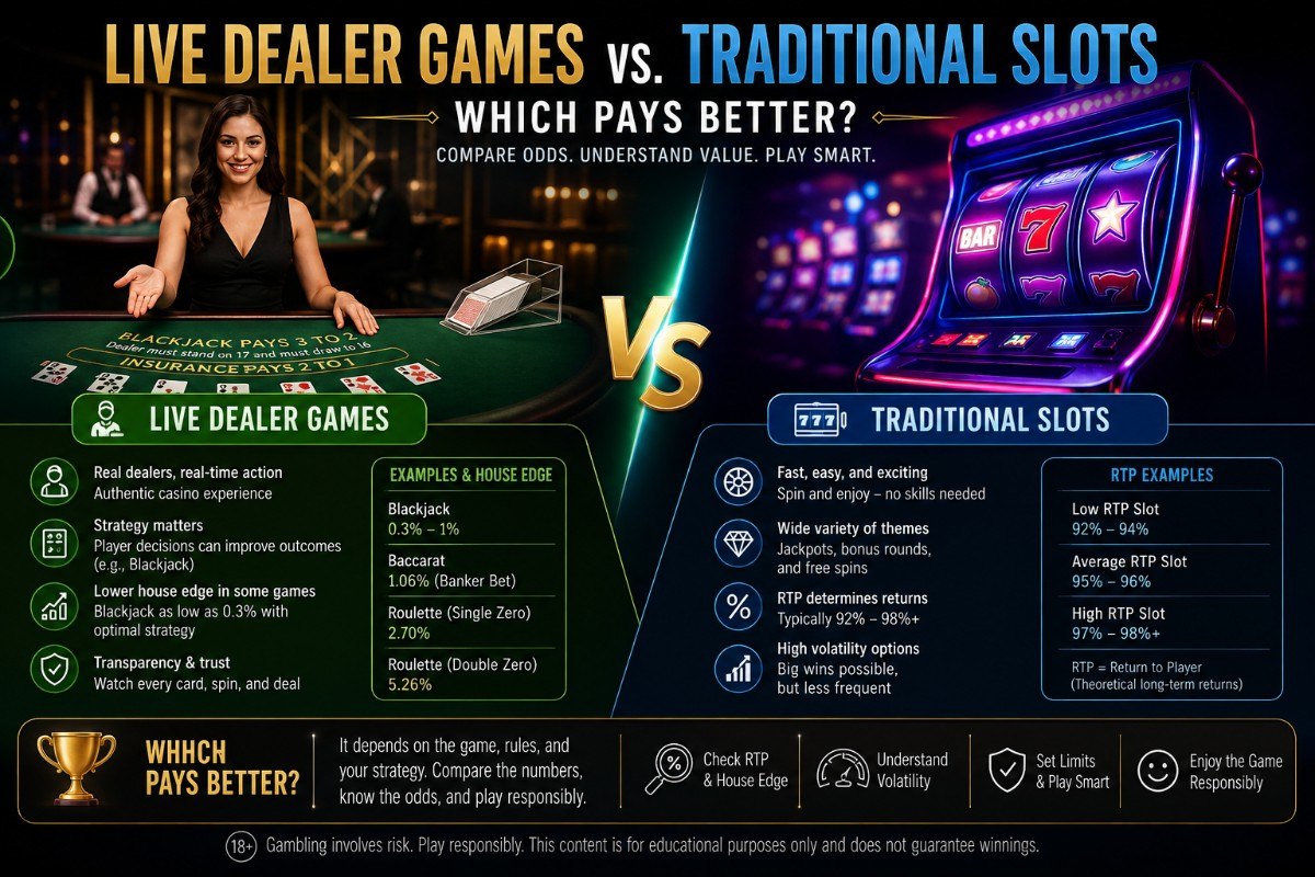 Live Dealer Games vs. Traditional Slots